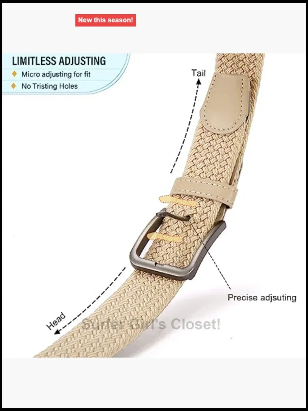 Elastic Woven Stretch Braided Belt for Men Casual Golf